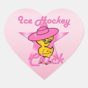 Eishockey-Chick #8 Herz-Aufkleber
