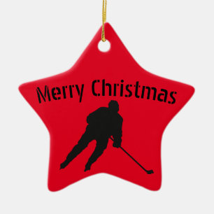 Eishockey Christmas ornament - Player red black