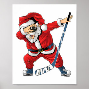 Eishockey Dabbing Weihnachtsmann Eishockeyspieler Poster