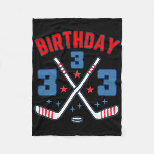 Eishockey-Dreijähriger Geburtstagsjunge 3. Party J Fleecedecke