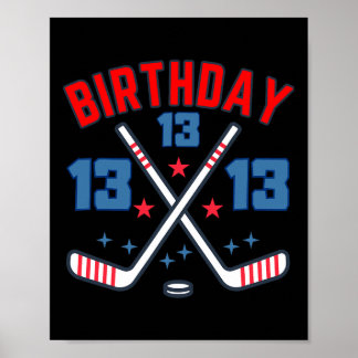 Eishockey Dreizehn Geburtstag Junge 13. Party Jung Poster