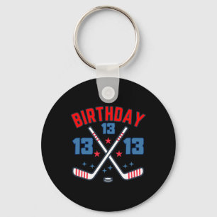 Eishockey Dreizehn Geburtstag Junge 13. Party Jung Schlüsselanhänger