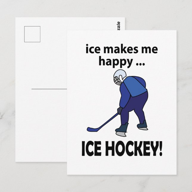 Eishockey-Eis macht mich glücklich Eishockey Postkarte (Vorne/Hinten)