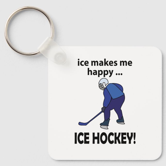 Eishockey-Eis macht mich glücklich Eishockey Schlüsselanhänger (Vorderseite)