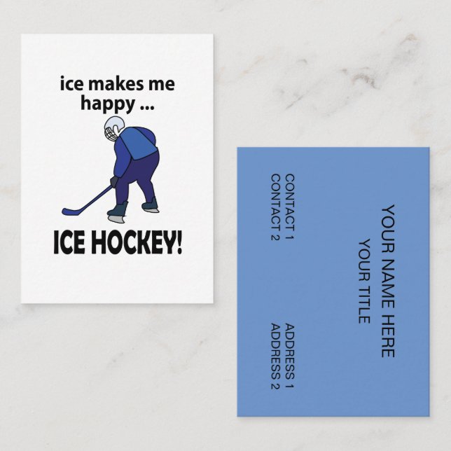 Eishockey-Eis macht mich glücklich Eishockey Visitenkarte (Vorne/Hinten)