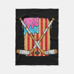 Eishockey-Eiscreme-Tropf-Jungen Amerikanische Flag Fleecedecke