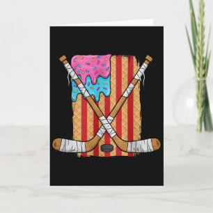 Eishockey-Eiscreme-Tropf-Jungen Amerikanische Flag Karte