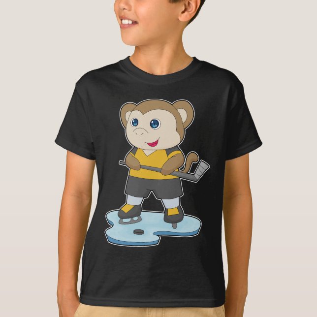 Eishockey-Eishockey-Eishockeystick T-Shirt (Vorderseite)