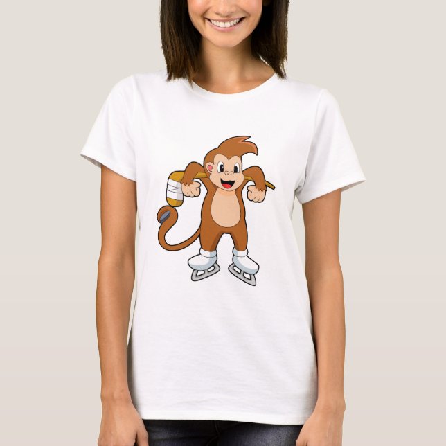 Eishockey-Eishockey-Eishockeystick T-Shirt (Vorderseite)