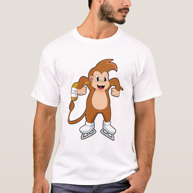 Eishockey-Eishockey-Eishockeystick T-Shirt (Vorderseite)