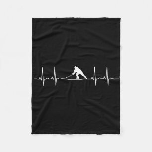 Eishockey-EKG-Pulslinie Herzschlag Hockey-Tor Pl Fleecedecke
