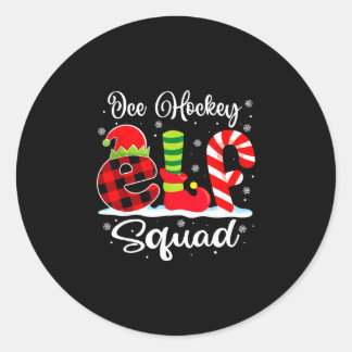 Eishockey-Elfen-Truppe Weihnachten passend x-mas Runder Aufkleber