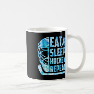 Eishockey Essen Schlafen Hockey Wiederholen Lustig Kaffeetasse