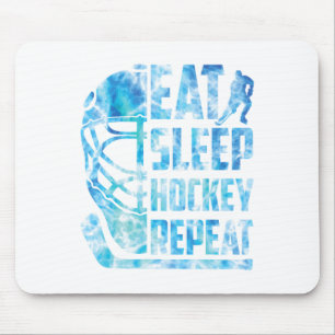 Eishockey Essen Schlafen Hockey Wiederholen Lustig Mousepad