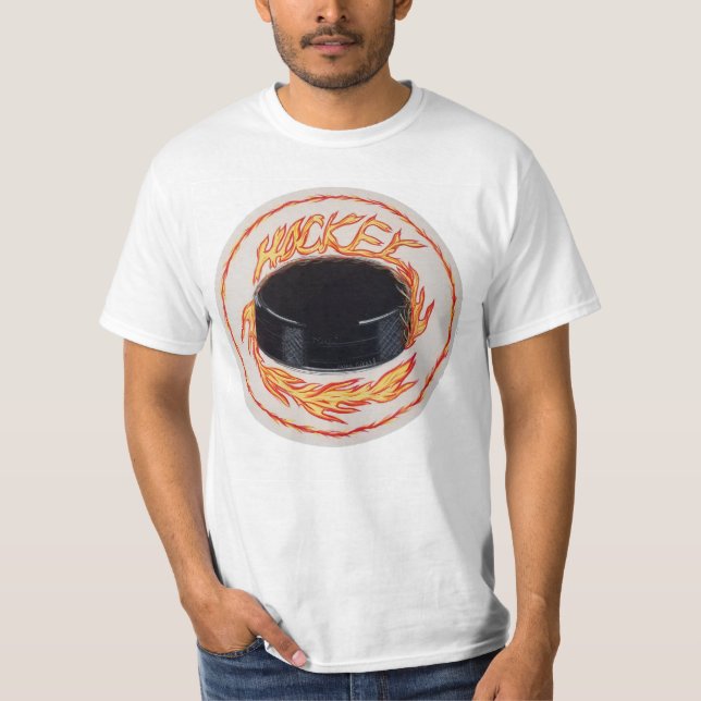 Eishockey Fiery Slap Shot T-Shirt (Vorderseite)