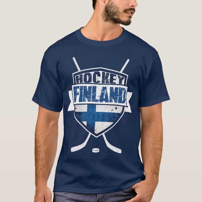 Eishockey Finnland Schild Suomi T-Shirt (Vorderseite)
