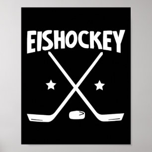 Eishockey - gekreuzte Schläger (1) Poster