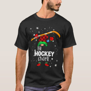 Eishockey-Gnom rotes Buffalo-Karo passend Familie T-Shirt