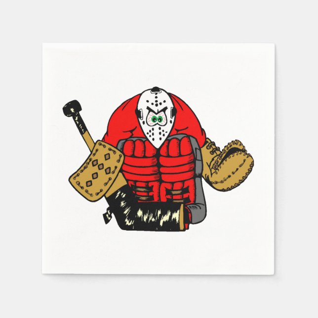 Eishockey Goalie Birthday Party Serviette (Vorderseite)