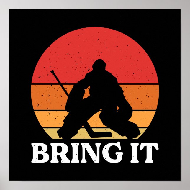 Eishockey Goalie bringen es Poster (Vorne)