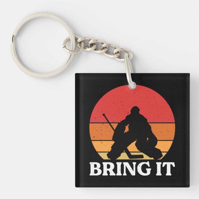 Eishockey Goalie bringen es Schlüsselanhänger (Vorderseite)
