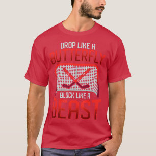 Eishockey-Goalie-Drop wie ein Schmetterlingsblock  T-Shirt