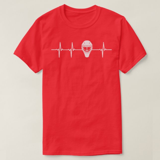 Eishockey Goalie Heartbeat Goaltender Geschenk T-Shirt (Design vorne)