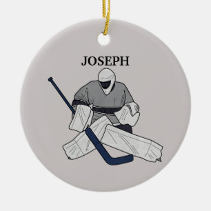 Eishockey Goalie Illustrierte Keramik Ornament