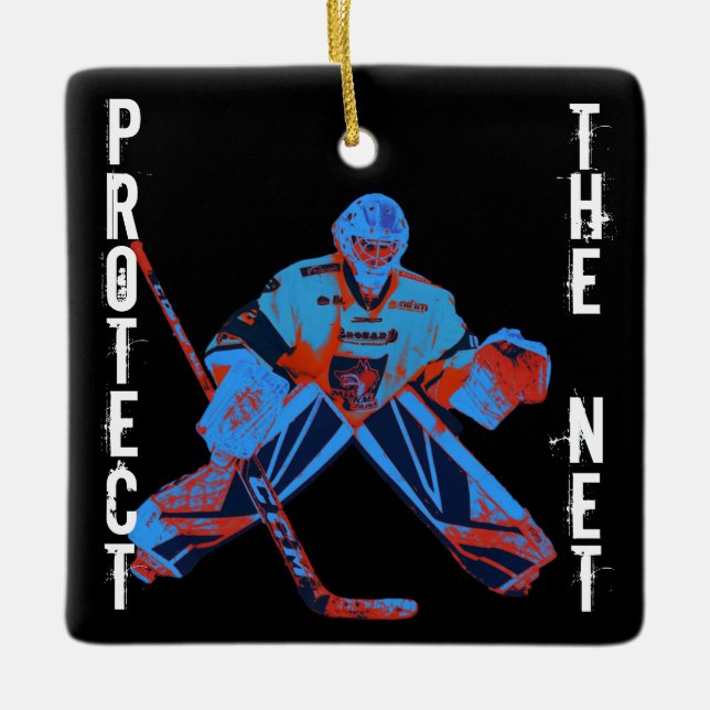 Eishockey Goalie Sport Weihnachtsbaum Ornament (Vorderseite)