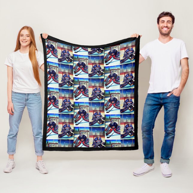 Eishockey Goalie Thema Fleece Blanket (Beispiel)