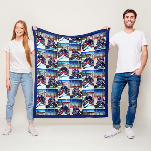 Eishockey Goalie Thema Fleece Blanket (Beispiel)