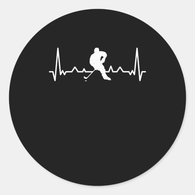 Eishockey-Hockey-Hockey-Hockey Runder Aufkleber (Vorderseite)