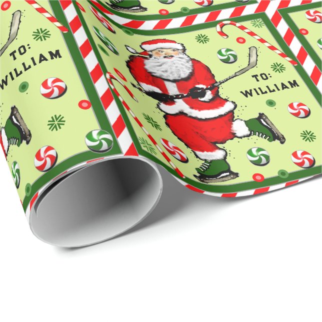 Eishockey-Holiday-Geschenk Geschenkpapier (Rolleneckpunkt)
