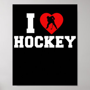 Eishockey-I-Liebe Hockey-Mannschaft Poster