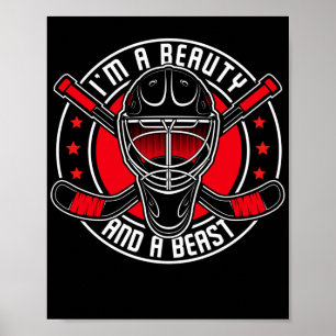 Eishockey IM Ein Schönheit und ein Bestickungs-Tea Poster