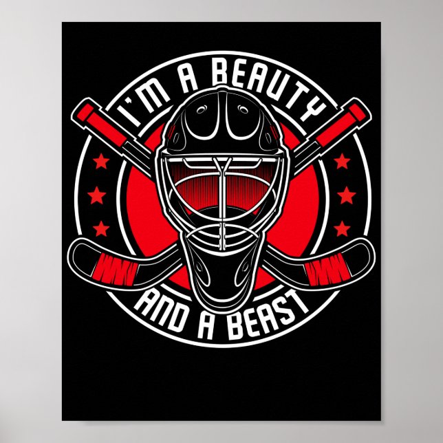 Eishockey IM Ein Schönheit und ein Bestickungs-Tea Poster (Vorne)