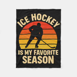 Eishockey ist meine Lieblingsjahreszeit Retro Vint Fleecedecke