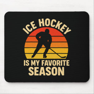 Eishockey ist meine Lieblingsjahreszeit Retro Vint Mousepad
