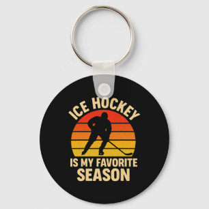 Eishockey ist meine Lieblingsjahreszeit Retro Vint Schlüsselanhänger