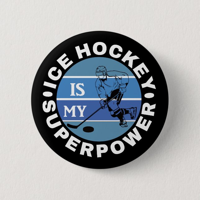 Eishockey ist meine Supermacht Button (Vorderseite)