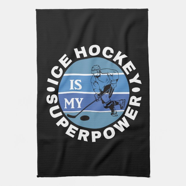 Eishockey ist meine Supermacht Geschirrtuch (Vertikal)