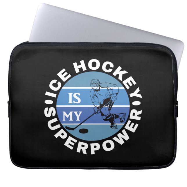 Eishockey ist meine Supermacht Laptopschutzhülle (Vorderseite)