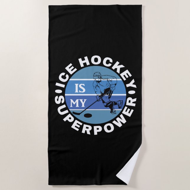 Eishockey ist meine Supermacht Strandtuch (Vorderseite)