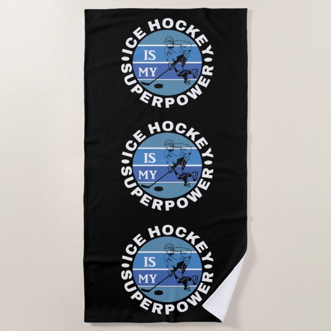 Eishockey ist meine Supermacht Strandtuch (Vorderseite)