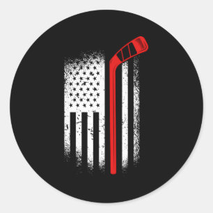 Eishockey Jersey Penalty Box Puck Us Flag Runder Aufkleber
