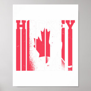 Eishockey kanadischer Spieler Kanada-Flagge Hockey Poster
