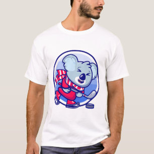 Eishockey Kinder Koala I Lustige Tiere Sport T-Shirt