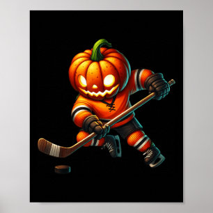 Eishockey-Kürbiskopf-Halloween-Kostüm Männer Junge Poster