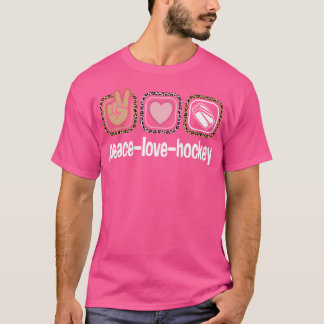 Eishockey Leopard Print Peace Liebe Hockey T-Shirt