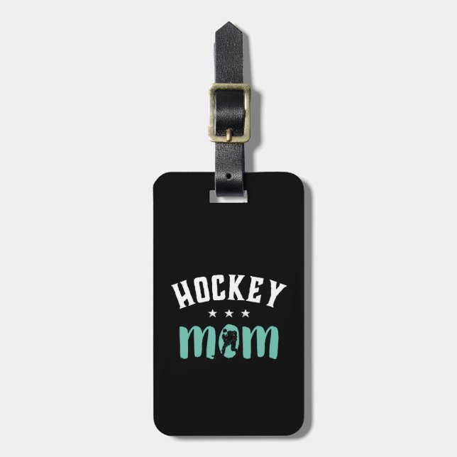 Eishockey Mama stolz Mutter des Sportspielers Sohn Gepäckanhänger (Vorderseite vertikal)